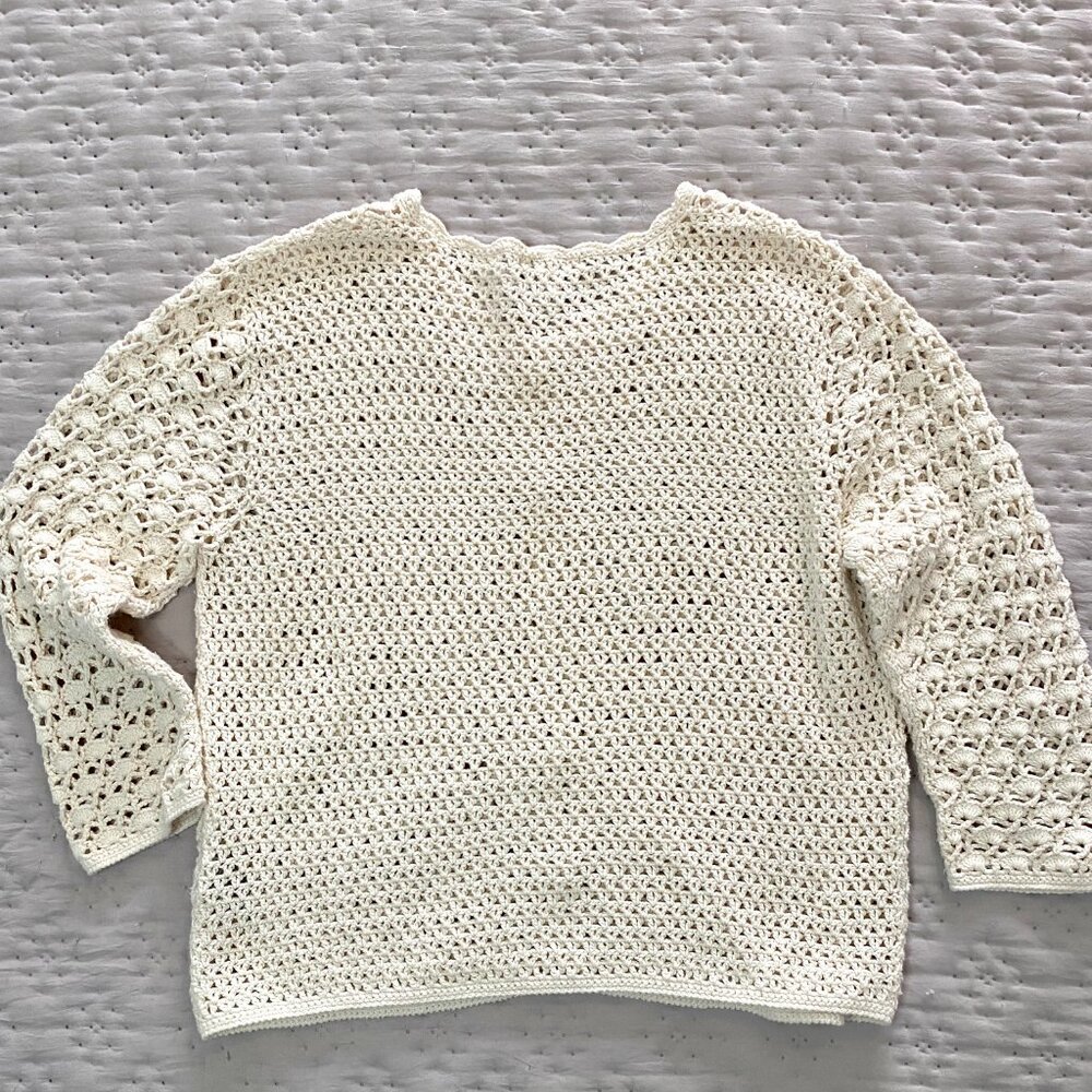 Northern Reflections Cream Crochet Openwork Cardigan - Picture 10 of 13